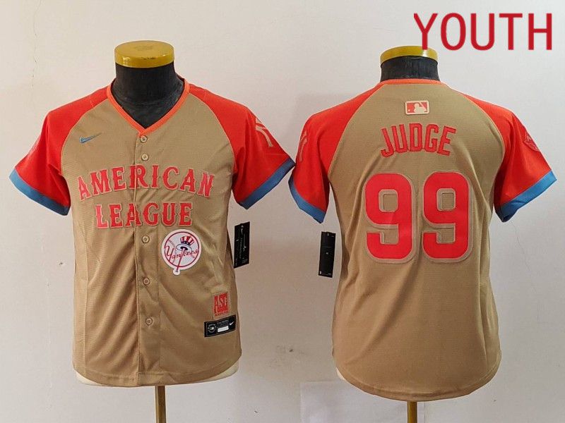 Youth New York Yankees 99 Judge Orange All star 2024 Nike MLB Jersey style 7